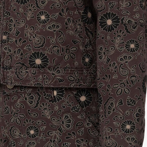 NWT DICKIES Ellis Floral Print Duck Brown Canvas Cropped Jacket Sz Small - Picture 5 of 9